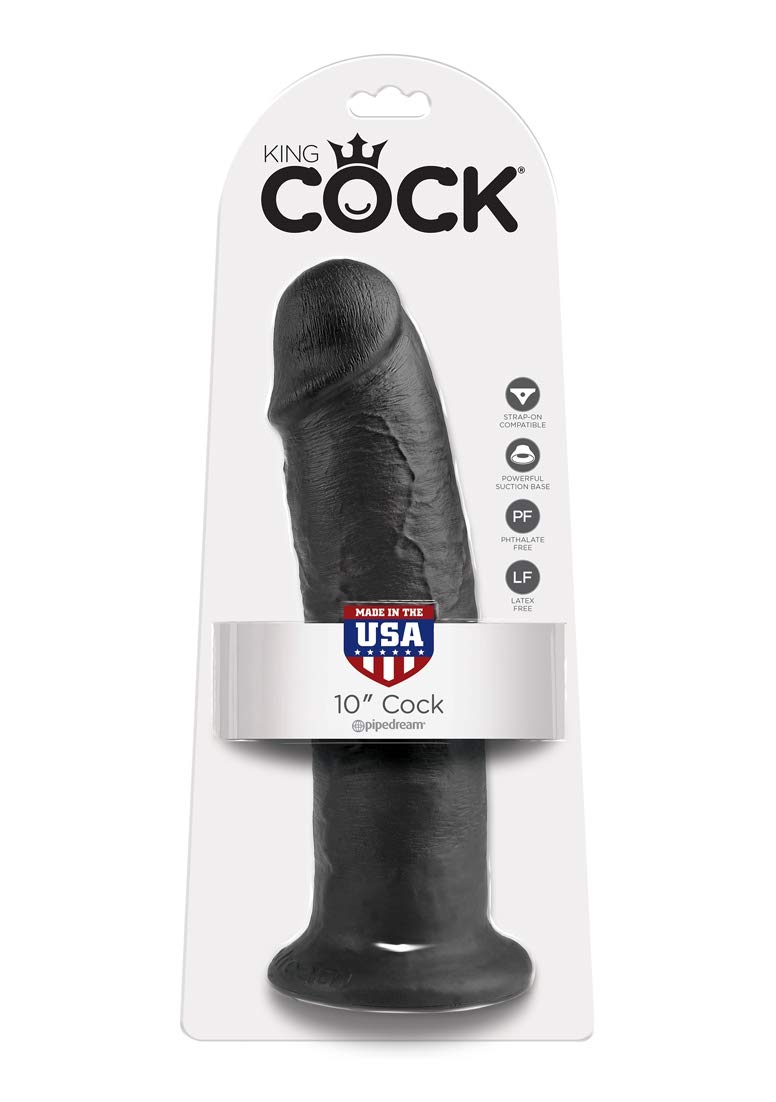 Pipedream King Cock Dildo, Black, 10 Inch