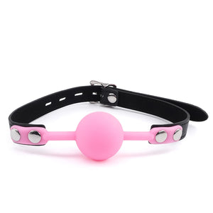 CLROY Pink Silicone Sex Ball Gags for Bondage Restraints, Open Mouth SM Ball Gag for Sex, BDSM Toys Bondage Gag Muzzles (Color-6