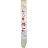 Bachelorette Party Favors Bride to Be Non Flashing Sash, White