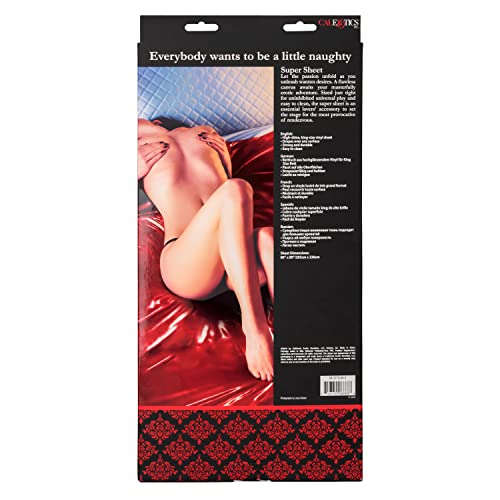 Calexotics Scandal Super Sheet - Versatile Bondage King Size Waterproof Sheet For Couples - Fetish Sex Play Bdsm Accessory For Couples - Red