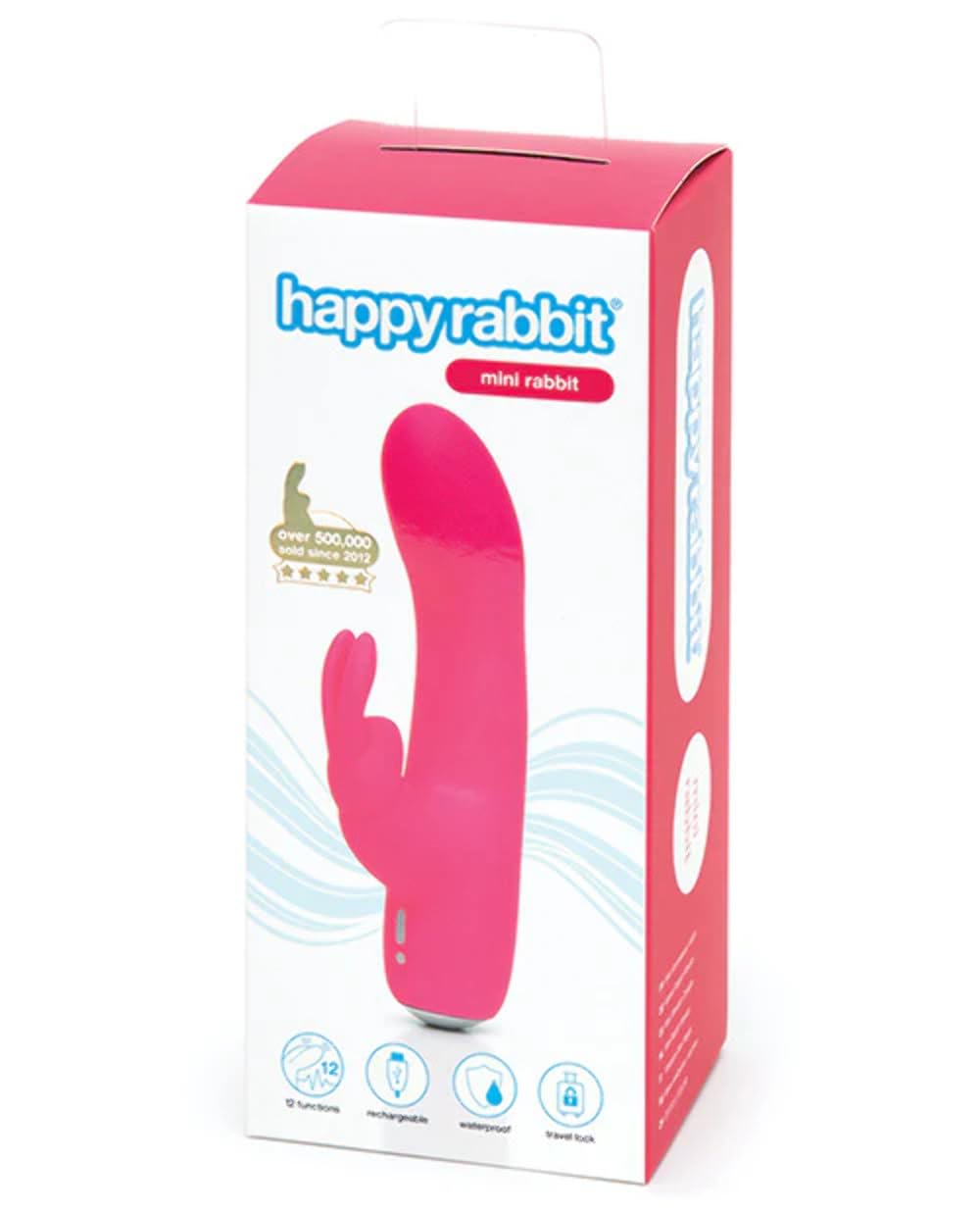 Happy Rabbit Mini Travel Size USB Rechargeable Vibrator, Pink