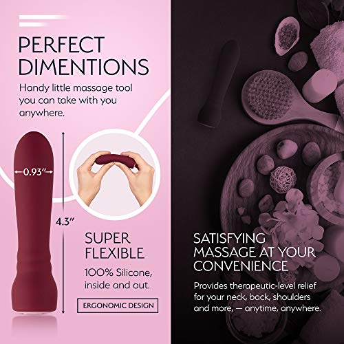 Femme Funn Booster Bullet Vibrator - 20 Powerful Modes Usb Rechargeable & Whisper Quiet Bullet Massager Vibrators For Women (Maroon)