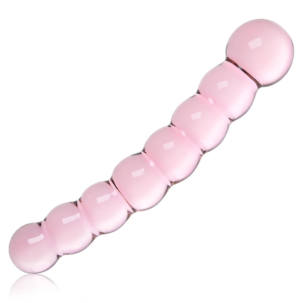 Glass Anal Beads Butt Plug Pink Curved Shaped Anal Stretcher Crystal G Spot Dildo Prostate Massager Anus Dilator Vaginal Stimula