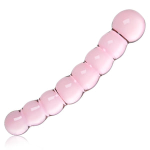 Glass Anal Beads Butt Plug Pink Curved Shaped Anal Stretcher Crystal G Spot Dildo Prostate Massager Anus Dilator Vaginal Stimula