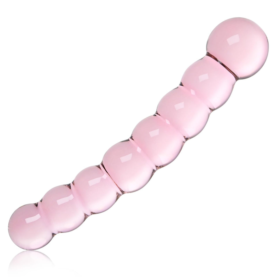Glass Anal Beads Butt Plug Pink Curved Shaped Anal Stretcher Crystal G Spot Dildo Prostate Massager Anus Dilator Vaginal Stimula