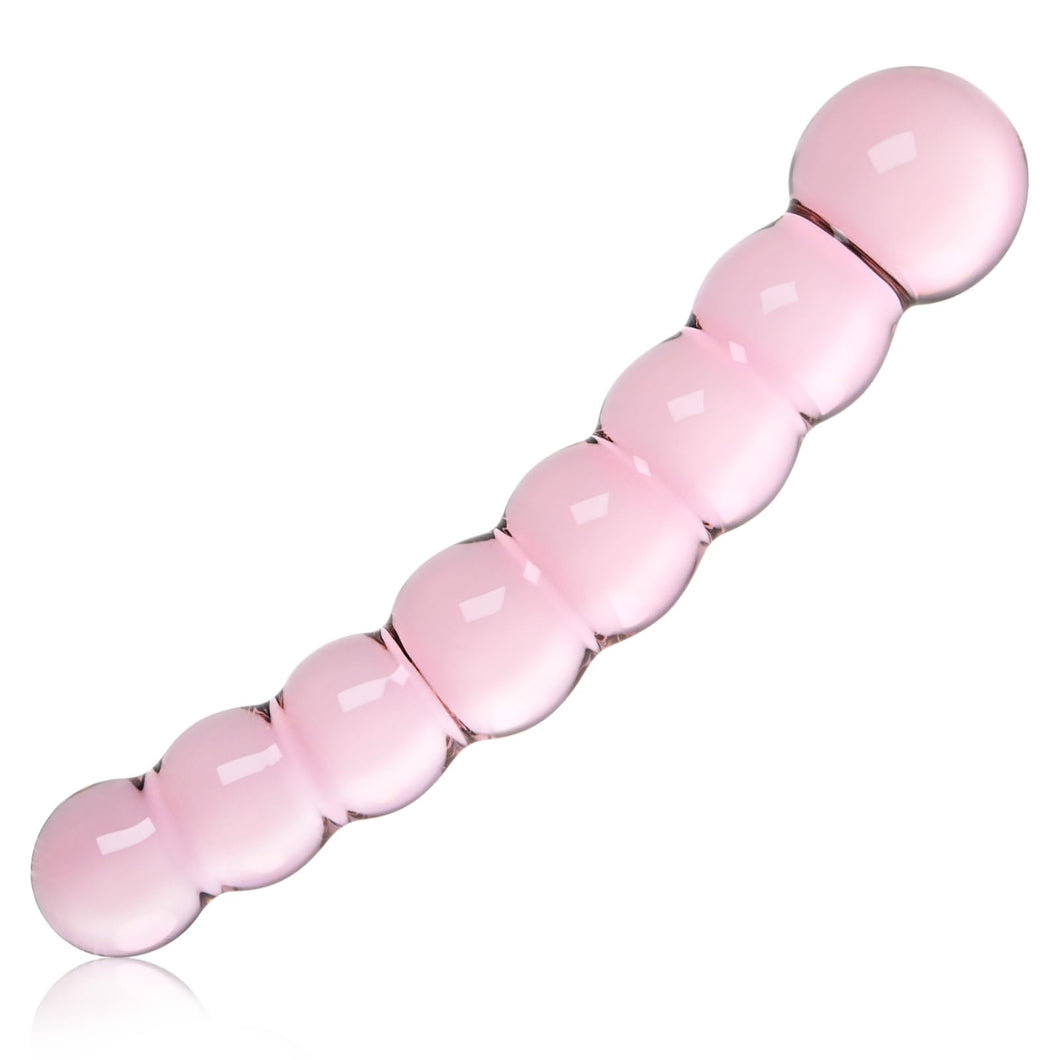 Glass Anal Beads Butt Plug Pink Curved Shaped Anal Stretcher Crystal G Spot Dildo Prostate Massager Anus Dilator Vaginal Stimula