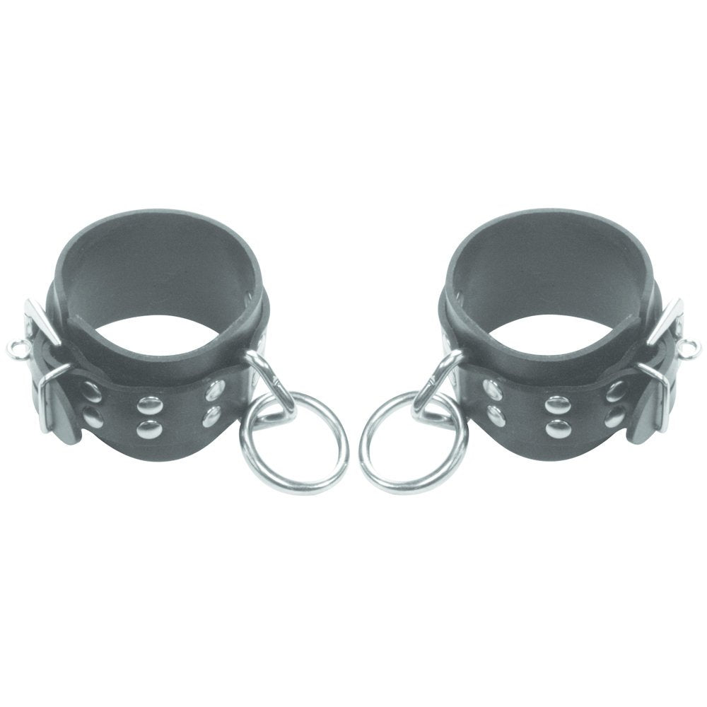 Spartacus Rubberline Locking Wrist Restraints, Black