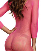 Dreamgirl Womens Fishnet Bodystocking, Neon Pink, One Size