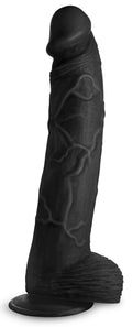 Master Cock Hung Harry Black 11.75 Inch Life Like Dildo with Balls for Women | Powerful Suction Cup Base & Harness Compatible | 