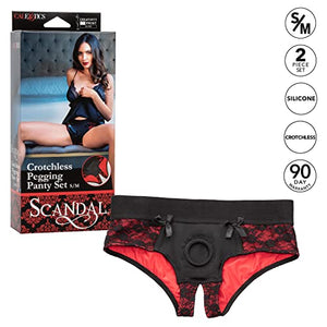 CalExotics SE-2712-57-3 Scandal Crotchless Pegging Panty Set - L/XL