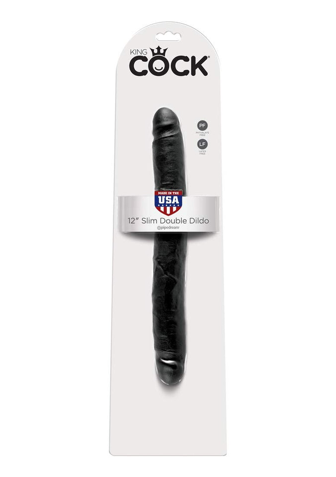 Pipedream King Cock Slim Double, Black, 12 Inch