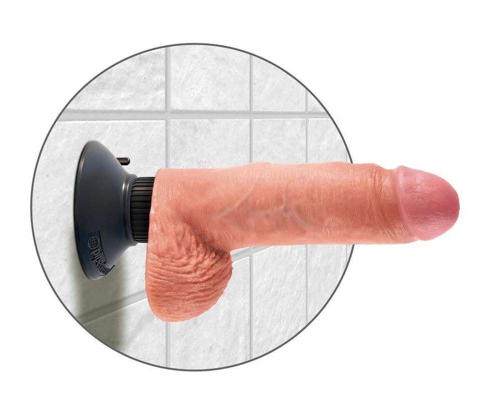 King Cock 7In Vibrating Cock W/Balls Fl