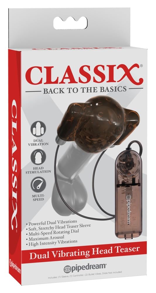 Classix Dual Vibrating Head Teaser - Black/Smoke