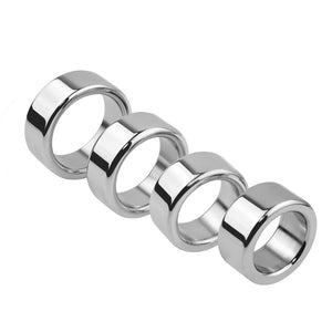7 Size Male Metal Stainless Steel Penis Lock Cock Ring Set Ball Stretcher Delay Time Penis Ring Testicles Sex Toy for Man (Color