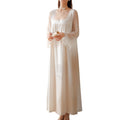 Homgro Womens Cotton Nightgown Long Sleeve Nightgowns Victorian Vintage Autumn Night Shirt White Large