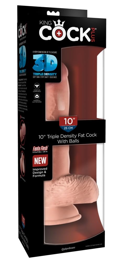 King Cock Plus 10 Triple Density Fat Cock with Balls