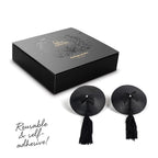 Bijoux Indiscrets Black Classic Burlesque Pasties  Nipple Covers For Women Reusable With Tassles Breast  Nipple Pasties Sexy