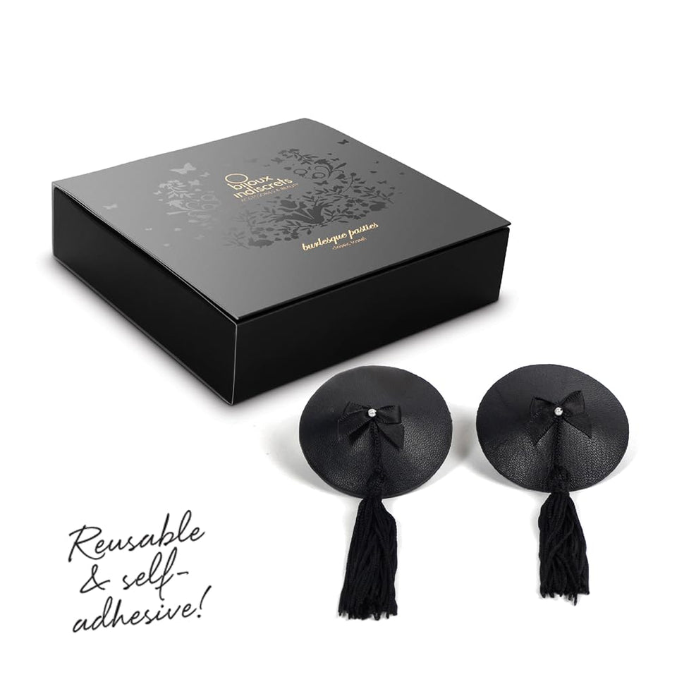Bijoux Indiscrets Black Classic Burlesque Pasties  Nipple Covers For Women Reusable With Tassles Breast  Nipple Pasties Sexy