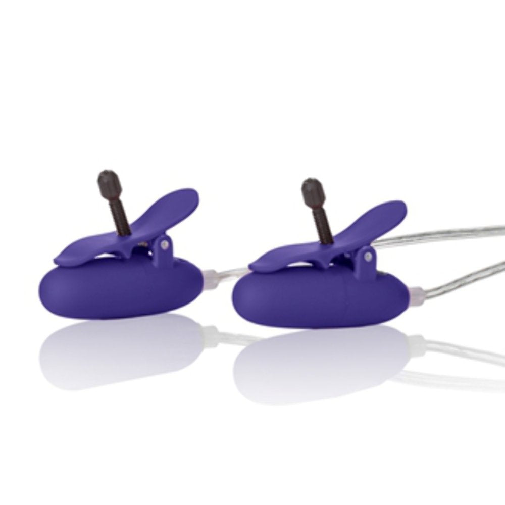 California Exotic Novelties Nipple Play Advanced Vibrating Heated Nipple Teasers, Purple