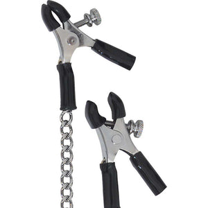 Spartacus Adjustable Micro Plier Nipple Clamps W/Link Chain