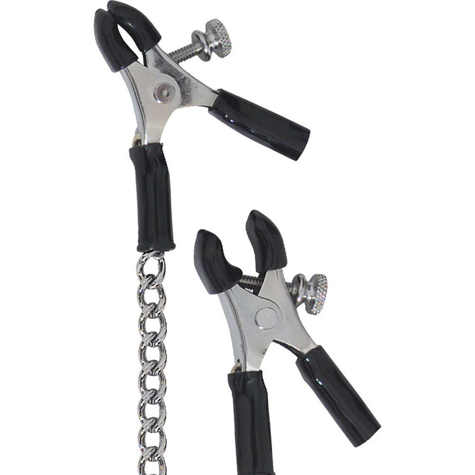 Spartacus Adjustable Micro Plier Nipple Clamps W/Link Chain