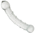Glass Double Ended G-Spot Dildo Penis Crystal Pleasure Wand with Raised Swirl Texture Mushroom Tip Adult Sex Toy for Women Coupl