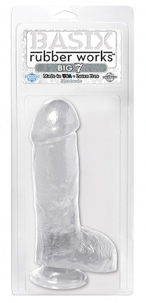 Pipedream Basix Big 7 Dildo, Clear
