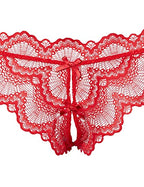 Dg Lace Tenga Open-Crotch Panty Red Xl