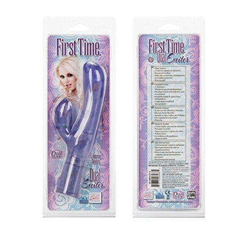 Calexotics First Time Dual Exciter - 3-Speed Waterproof 2-In-1 Dual Motors G-Spot And Clitoral Vibrator Massager, Purple
