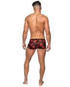 Male Power Lingerie Mini Short Sheer Lips Black Medium