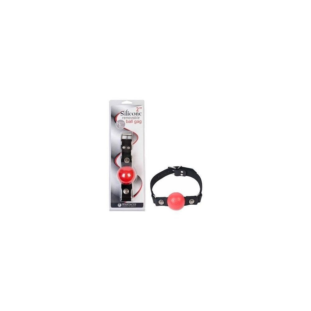 Spartacus Removable Silicone Ball Gag, Red, 2 Inch