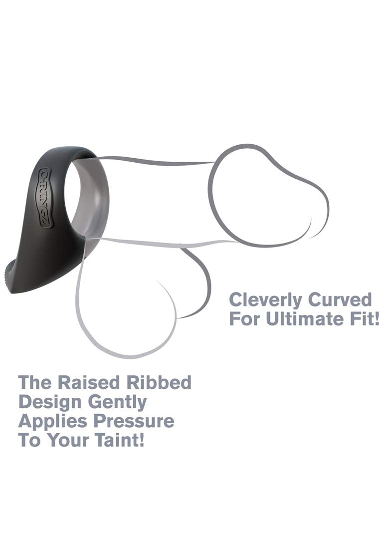 Pipedream Fantasy C-Ringz Silicone Taintalizer Dildo, Black, 1 Pound
