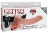 Ff 9In Vib Hollow Strap-On W/Balls Flesh