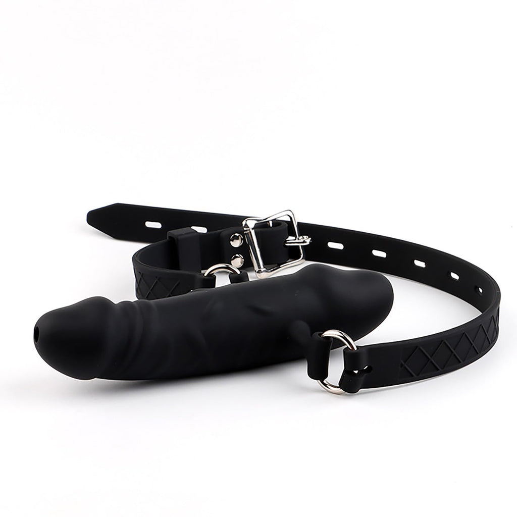 Penis Gag Silicone Dildo Gag Chastity Realistic Dildos Adjustable Belt BDSM Bondage Sex Toy