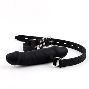 Penis Gag Silicone Dildo Gag Chastity Realistic Dildos Adjustable Belt BDSM Bondage Sex Toy