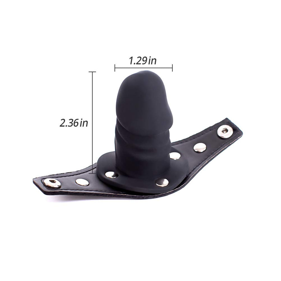 Leather Bondage With Detachable Silicone Dildo Mouth Gag Adjustable Head Harness Bdsm Fetish Slave Restraints For Men Women Coup