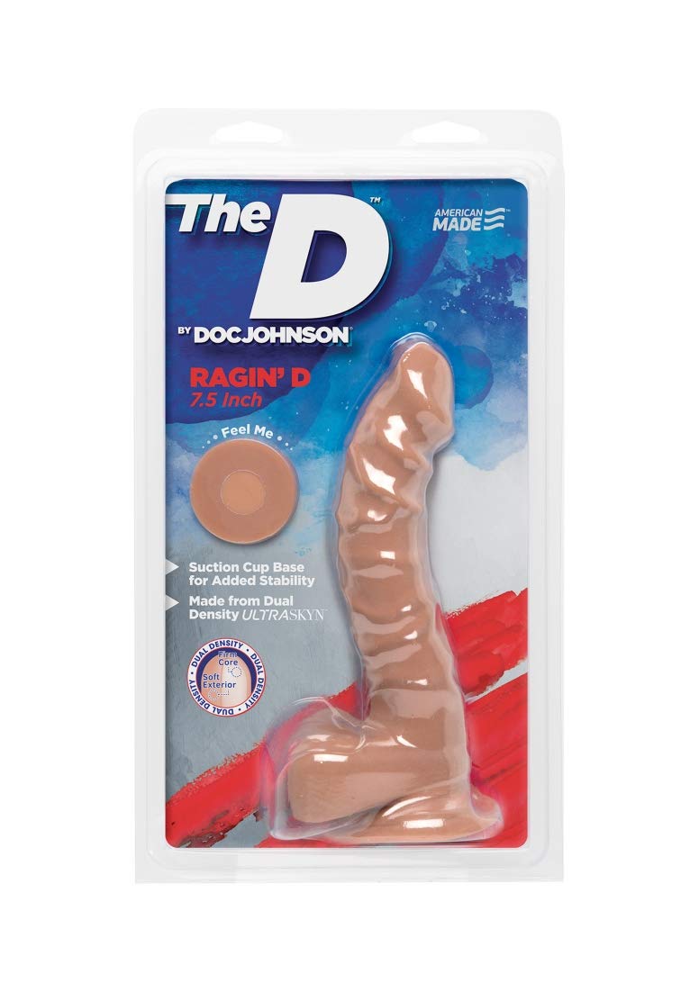 The D Ragin' D 7.5 W/Balls Caramel Tan Dildo ''