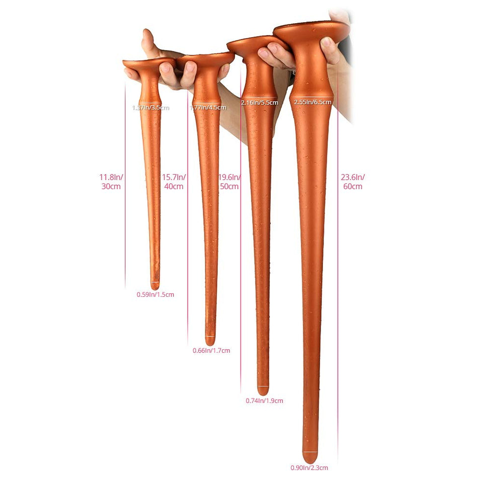 Super Long Anal Plug Dildo, Flexible Liquid Silicone Butt Plug Vaginal Prostate Massage Stimulation For Men And Women Sex Factory (Large)