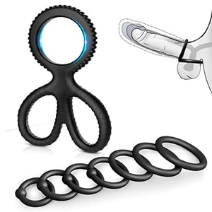 Penis Rings Set with 8 Different Sizes Cock Rings for Erection Enhancing