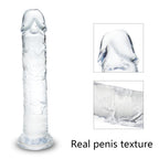 7 Inch Small Realistic Dildo, Soft Lifelike Beginner Sex Toy Thin Penis Clear with Strong Suction Cup for Womens/Men/Gay,Adult L