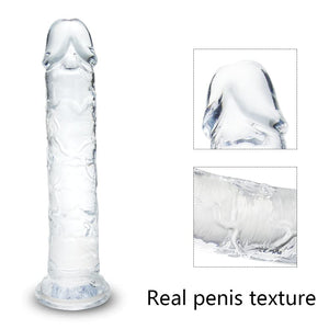 7 Inch Small Realistic Dildo, Soft Lifelike Beginner Sex Toy Thin Penis Clear with Strong Suction Cup for Womens/Men/Gay,Adult L