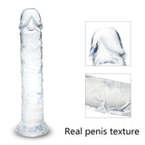 7 Inch Small Realistic Dildo, Soft Lifelike Beginner Sex Toy Thin Penis Clear with Strong Suction Cup for Womens/Men/Gay,Adult L