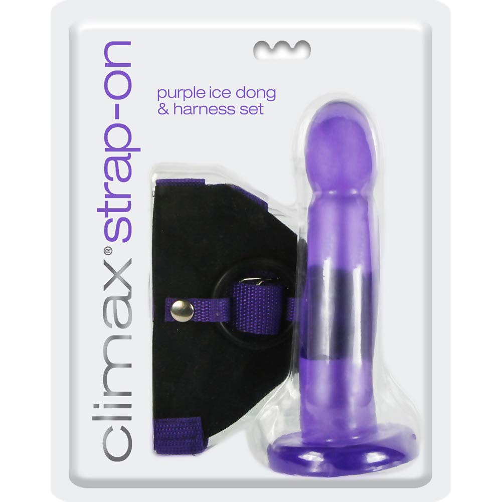 Topco Climax Strapon Purple Ice Dong  Harness Set