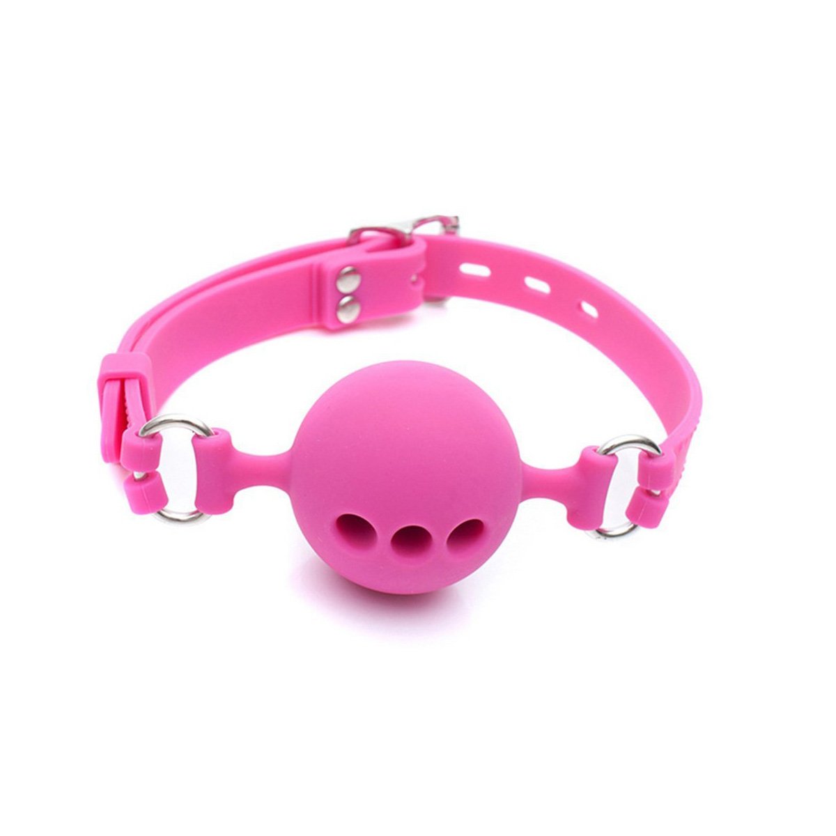 RYOZOCH Silicone Breathable Ball Gag for Adult Bondage Restraints Sex Play (Pink, 1.5in Ball)