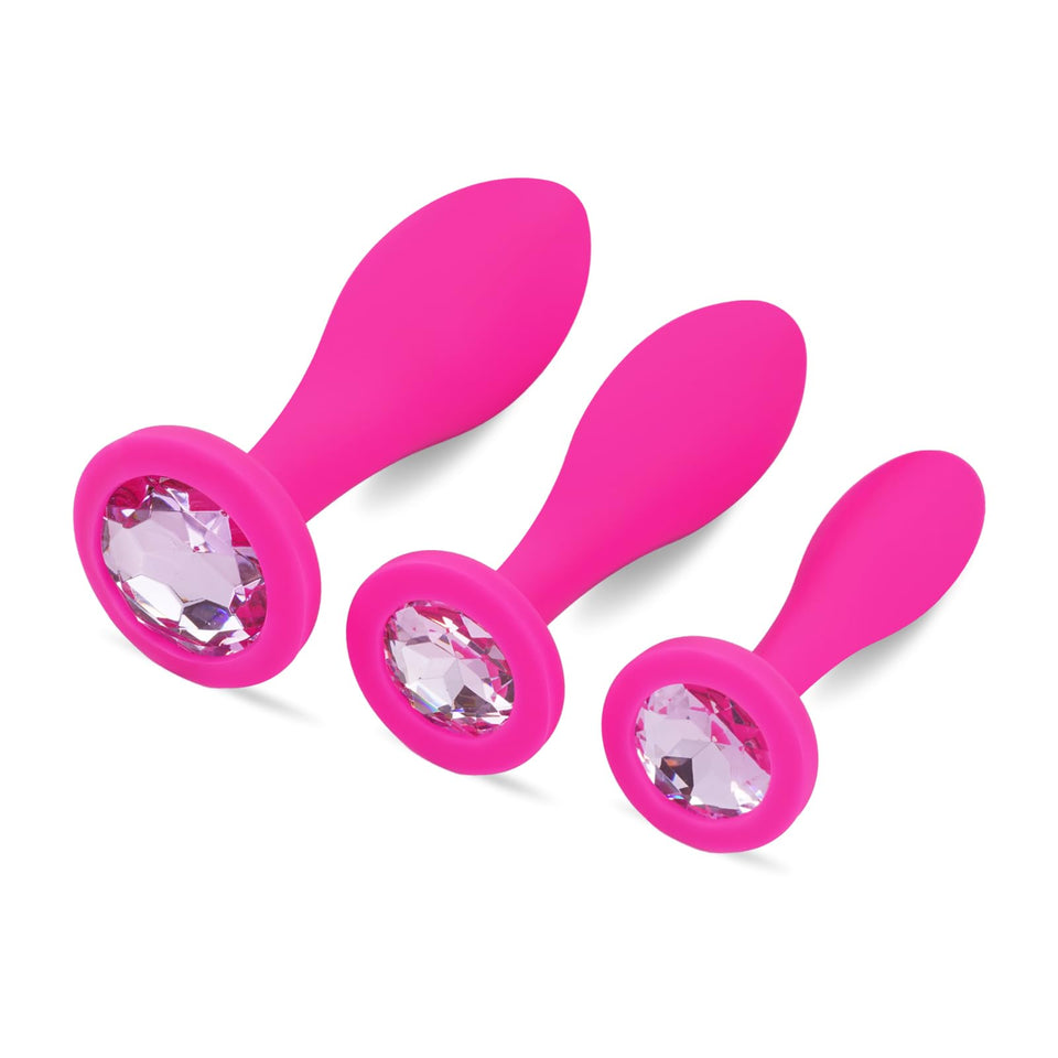 Anal Plug Anal Sex Toys,3pcs Butt Plug Jeweled Anal Plugs Silicone Anal Toys Anal Training Kit Adult Sex Toys Games Butt Plug,Pe