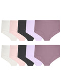 Fruit of the Loom Womens Lightweight Microfiber Underwear, Smooth Under Clothes, Available in Plus Size, Brief-10 Pack-Black/Wh