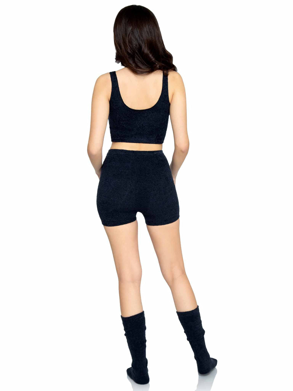 3 Pc Ultra-Soft Cozy Knit Crop - Med/Lge / Black