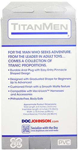 Doc Johnson Titanmen - Anal Stretcher - 6 Inch Vac-U-Lock Compatible Expansion Plug