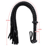 FST Leather Whip with Braided Handle Flogger BDSM Spanking Paddle Sex Toy for Couples Play