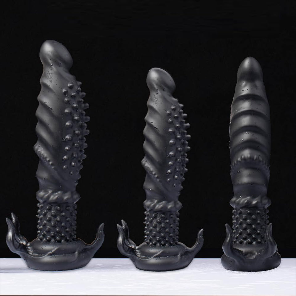Devil 's Tentacle Dildo Liquid Silicone Anal Plug with Powerful Suction Cup G-Spot Stimulation Soft Monster Dildo Anal Plug Sex